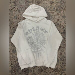 White Rhinestone spider hoodie